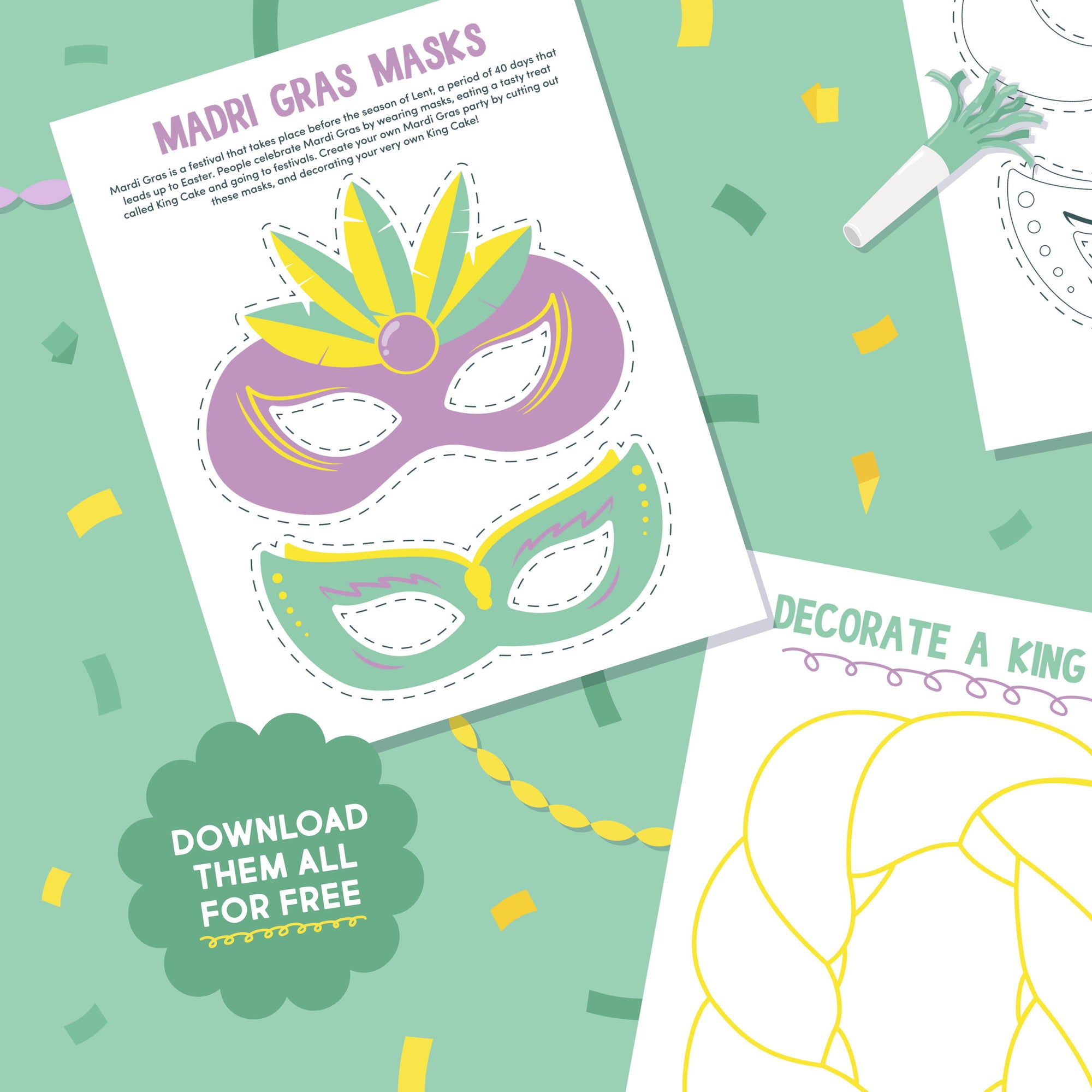 Printables for a MARDI PARTY!