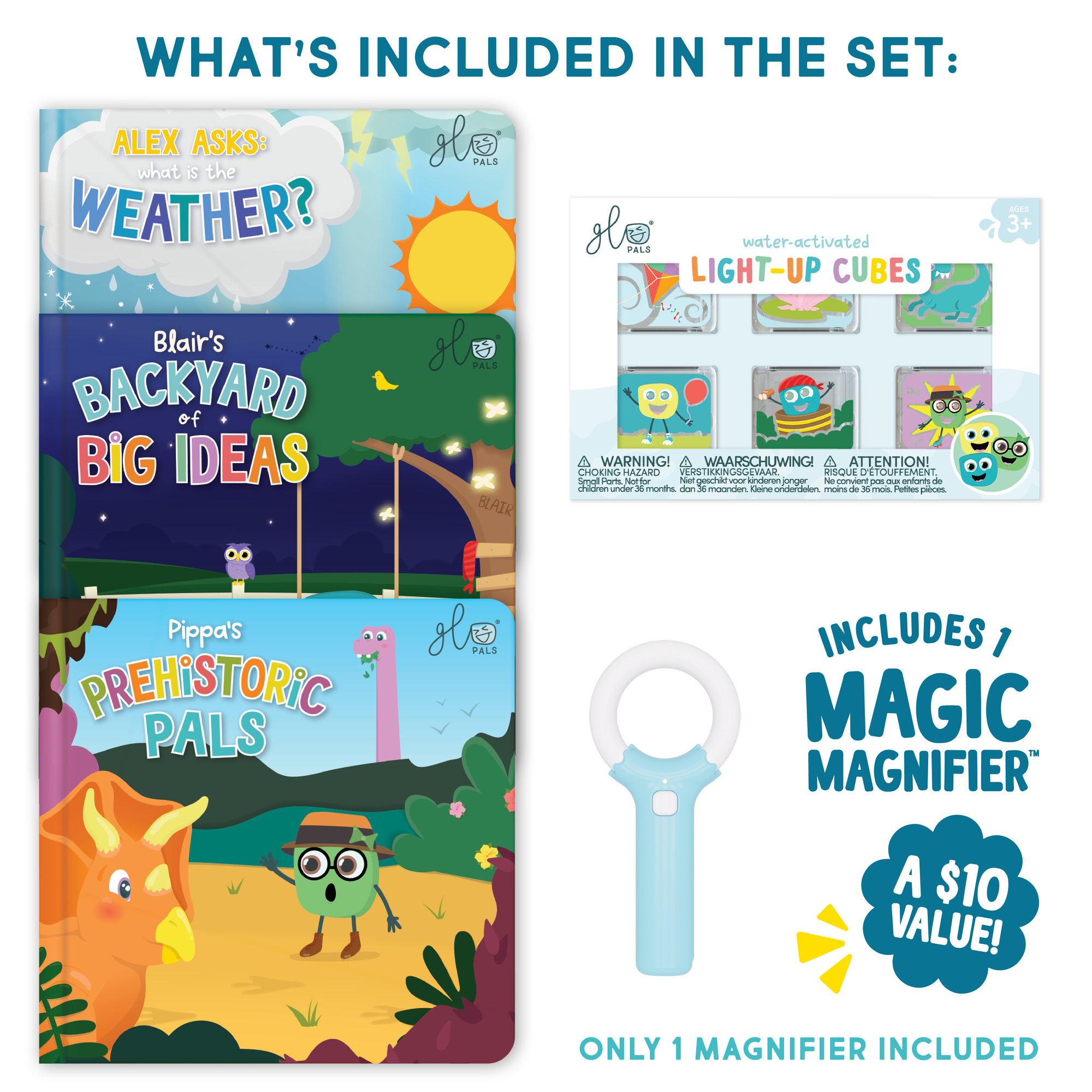 Light-Up Library™ - 3 Book Set, Original + Matching 6-Pack Cubes